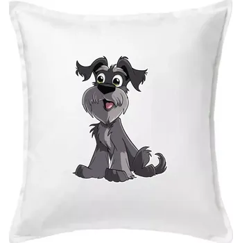 Polštář Knírač kreslený sedící - Polštář 50x50 - 50x50 - Pouze potah ( Bílá )