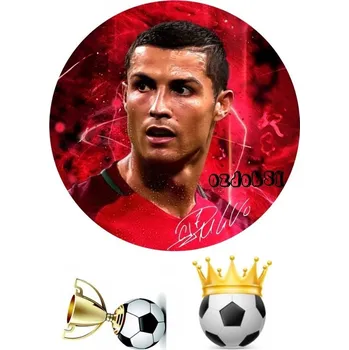 Jedlá dekorace na dort Ronaldo č.3 jedlý papír 20 cm - Bez úprav / Jedlý papír / Bez decor gelu