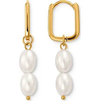 Náušnice 689580 - Tchibo - Závěsné náušnice s perlami - barva: bílá