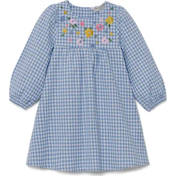 Dívčí šaty 696672 - Tchibo - Dívčí tkané šaty - pro dívky - vel. 110/116 - barva: modrá/kostkovaný