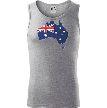 Austrálie - vlajka mapa - Tílko pánské Core - L ( Tmavě šedý melír )