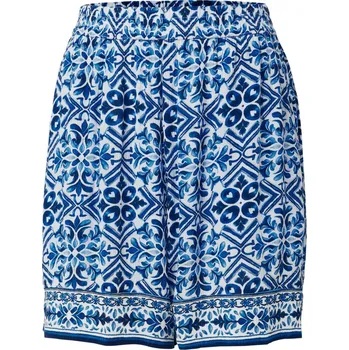 Dámské kraťasy 703792 - Tchibo - Tkané šortky s potiskem - pro ženy - vel. 40 - barva: modrá/s potiskem