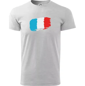 Francouzská vlajka - Triko extra velké (5-8XL) - 6XL ( Světlešedý Melír )