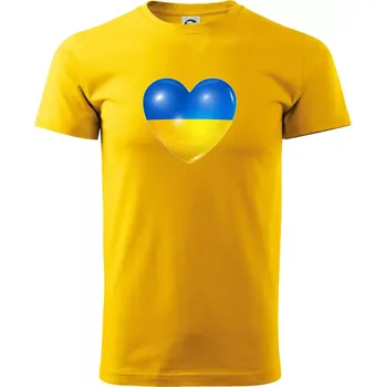 Ukrajina srdce vlajka - Triko extra velké (5-8XL) - 7XL ( Žlutá )