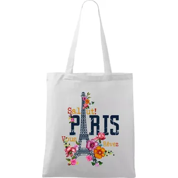 Paris salut vous revez - Taška bavlněná - 42 x 38 cm ( Bílá )