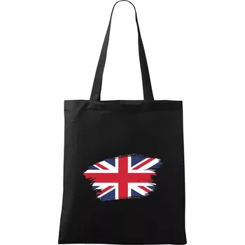 Nákupní taška Britská vlajka roztrhaná - Taška bavlněná - 42 x 38 cm ( Černá )