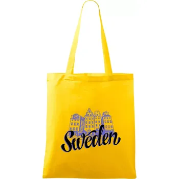 Sweden Lettering - Taška bavlněná - 42 x 38 cm ( Žlutá )