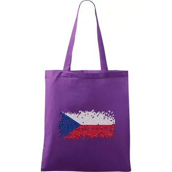 Česká vlajka - tetris - Taška bavlněná - 42 x 38 cm ( Fialová )