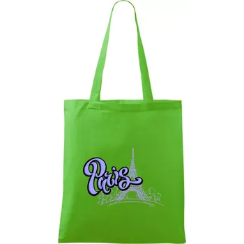 Nákupní taška Paris Lettering - Taška bavlněná - 42 x 38 cm ( Apple Green )