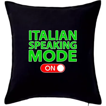 Polštář Italian speaking mode - ON - Polštář 50x50 - 50x50 - Pouze potah ( Černá )