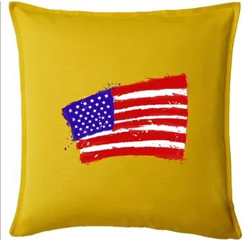 Polštář Americká vlajka ohnutá - Polštář 50x50 - 50x50 - Pouze potah ( Žlutá )