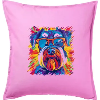 Polštář Knírač barevný styl 70s - Polštář 50x50 - 50x50 - Pouze potah ( Růžová )