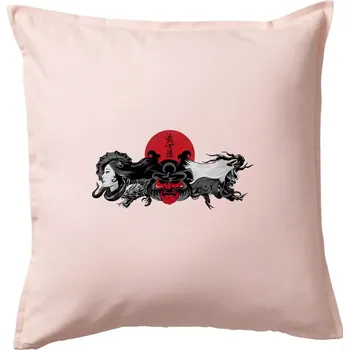 Polštář Japan devil - Polštář 50x50 - 50x50 - Pouze potah ( Světle růžová )