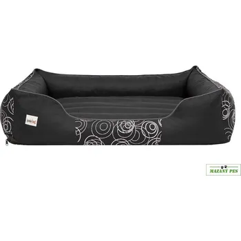 Pelíšek pro psa Hobby Dog Pelíšek PRESTIGE černý vzor kruhy Cordura – různé velikosti + DÁREK Velikost L - 65 x 50 cm