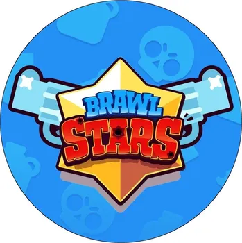 Jedlá dekorace na dort Brawl Stars č.1 jedlý papír 20 cm - Bez úprav / Jedlý papír / Bez decor gelu