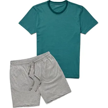 Pánské pyžamo 706497 - Tchibo - Krátká pyžamová souprava - pro muže - vel. XL 56/58 - barva: modrá/s proužky