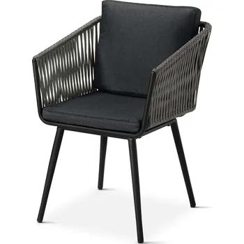 689444 - Tchibo - Jídelní křeslo s textilním výpletem - barva: černá