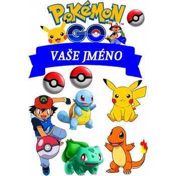Jedlá dekorace na dort Pokémon č.13 - jedlý papír - Bez úprav / Jedlý papír / Bez decor gelu
