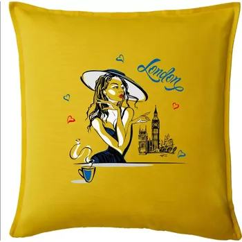 Polštář Fashion model London - Polštář 50x50 - 50x50 - Pouze potah ( Žlutá )