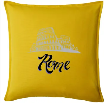 Polštář Roma Lettering - Polštář 50x50 - 50x50 - Pouze potah ( Žlutá )