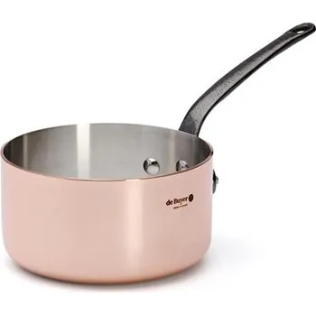 Parní hrnec Měděný rendlík de Buyer PRIMA MATERA P.14cm 1,2l tmavá rukojeť