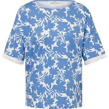 Dámská mikina 702647 - Tchibo - Mikina s potiskem - pro ženy - vel. S 36/38 - barva: modrá/květovaný