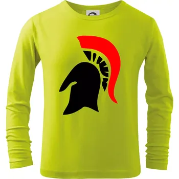 Chlapecké tričko Řím Sparta helma - Triko dětské Long Sleeve - 134 cm/8 let ( Limetková )
