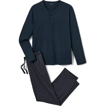 Pánské pyžamo 695082 - Tchibo - Pyžamo s modalem - pro muže - vel. XXL 60/62 - barva: modrá/s potiskem