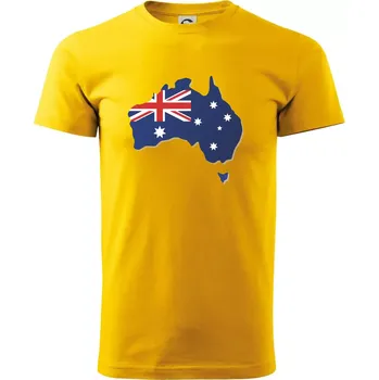 Pánské tričko Austrálie - vlajka mapa - Triko extra velké (5-8XL) - 8XL ( Žlutá )