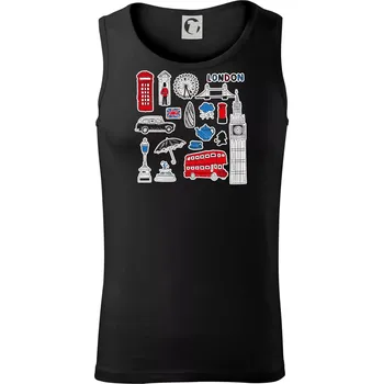 Pánské termoprádlo Velká Británie - kreslené ikonky - Tílko pánské Core - S ( Černá )