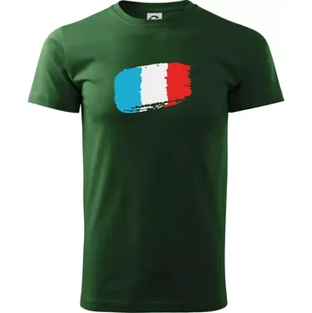 Pánské tričko Francouzská vlajka - Triko extra velké (5-8XL) - 7XL ( Lahvově zelená )