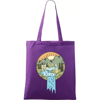 Life is like a Flowing river - Taška bavlněná - 42 x 38 cm ( Fialová )