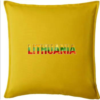 Polštář Lithuania - nápis vlajka - Polštář 50x50 - 50x50 - Pouze potah ( Žlutá )