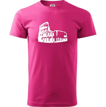 Pánská móda Itálie Koloseum - Klasické pánské triko vyšší gramáže - M ( Purpurová )