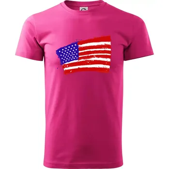 Pánská móda Americká vlajka ohnutá - Klasické pánské triko vyšší gramáže - M ( Purpurová )