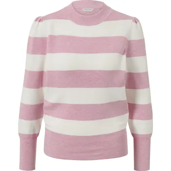 Dámský svetr 645278 - Tchibo - Svetr s nabíranými rukávy - pro ženy - vel. XL 48/50 - barva: bílá/s proužky