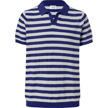 Pánská košile 630900 - Tchibo - Lněná polokošile - pro muže - vel. S 44/46 - barva: modrá/s proužky