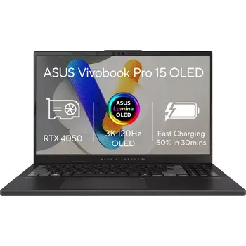 Notebook ASUS Vivobook Pro 15 OLED/N6506CU-OLED012X/U9-285H/15,6"/2880x1620/24GB/2TB SSD/RTX 4050/W11P/Gray/2