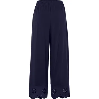 703760 - Tchibo - Kalhoty culotte s výšivkou - pro ženy - vel. XL 48/50 - barva: modrá