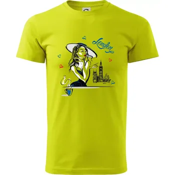 Fashion model London - Klasické pánské triko vyšší gramáže - S ( Limetková )
