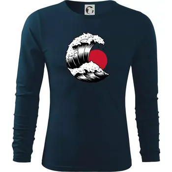 Pánské oblečení Japan culture - vlna - Triko s dlouhým rukávem FIT-T long sleeve - S ( Námořní modrá (velmi tmavá - téměř černá) )