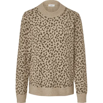 Dámský svetr 693207 - Tchibo - Pletený svetr s potiskem - pro ženy - vel. M 40/42 - barva: béžová/s potiskem