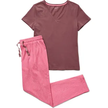 Dámské pyžamo 695349 - Tchibo - Pyžamo - pro ženy - vel. XXL 52/54 - barva: růžová/s potiskem