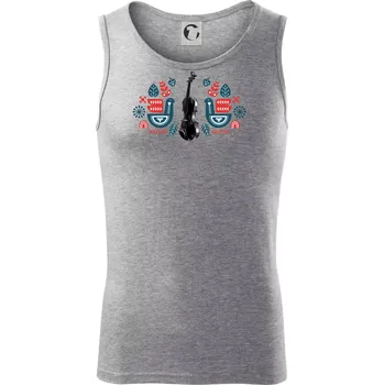 Folklór housle - Tílko pánské Core - L ( Tmavě šedý melír )