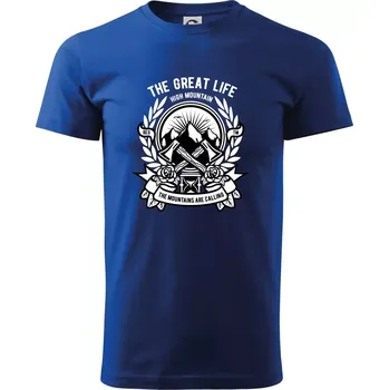 Pánské tričko Great Life - sekery - Triko extra velké (5-8XL) - 6XL ( Královská modrá )