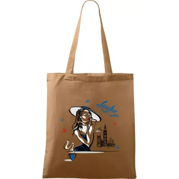 Nákupní taška Fashion model London - Taška bavlněná - 42 x 38 cm ( Cappuccino )