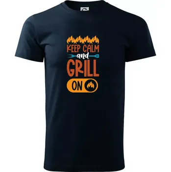 Keep calm and grill on - Triko extra velké (5-8XL) - 7XL ( Námořní modrá (velmi tmavá - téměř černá) )