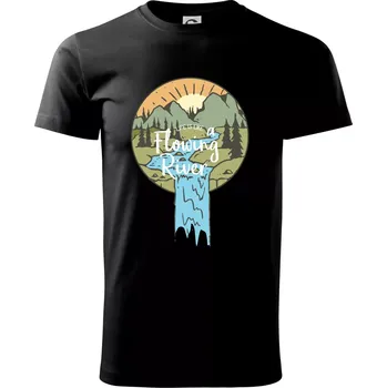 Life is like a Flowing river - Triko extra velké (5-8XL) - 6XL ( Černá )