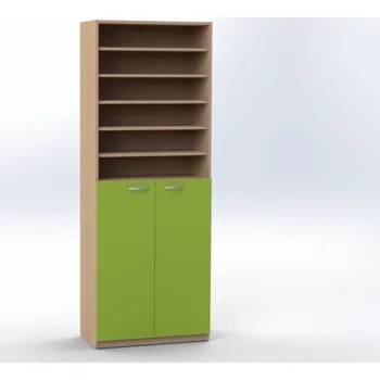 Šatní skříň TVAR v.d. Klatovy Skříň dvoudvéřová s 5 otevřenými policemi, v. 215 cm