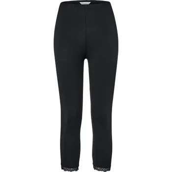 Dámské legíny 679888 - Tchibo - 3/4 legíny s krajkovým lemem - pro ženy - vel. M 40/42 - barva: černá